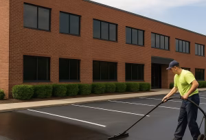 commercial parking lot sealing asphalt sealcoating services